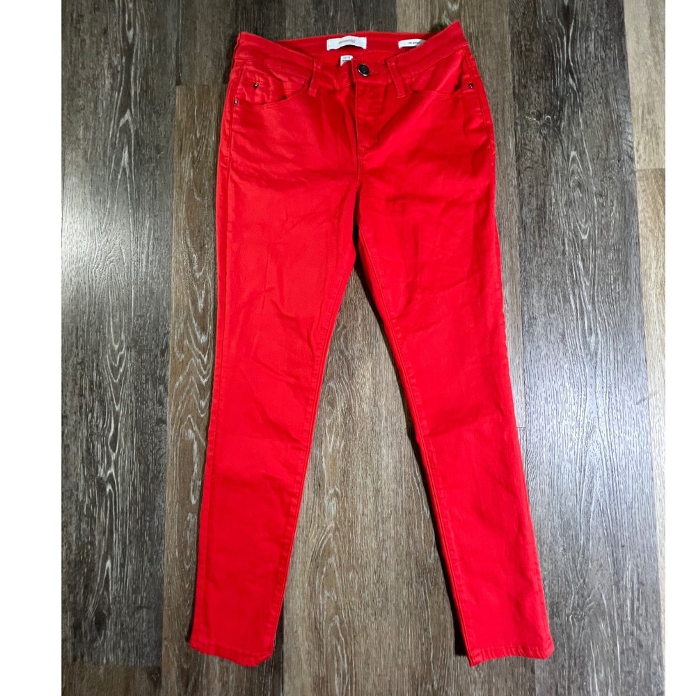 Skinnygirl Jeans The Skinny Women 29/8 Red Denim Pants Mid Rise Slim Fit
